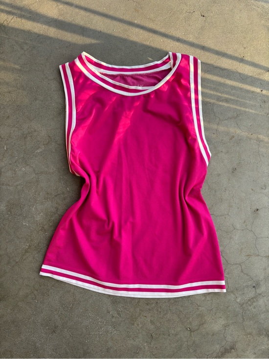 eye candy Tops - eye candy Hot Pink Fitted Tank Top with White Trim size 2X/3X